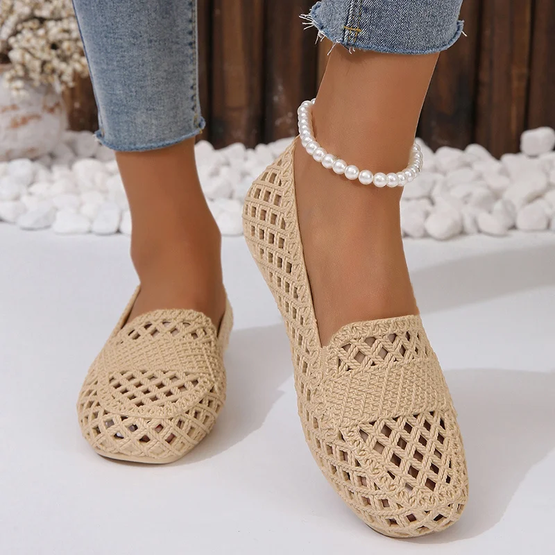 Women'S Shoes For Neuropathy - 트렌디하고 편안한 할로우 여성 플랫 슈즈,
