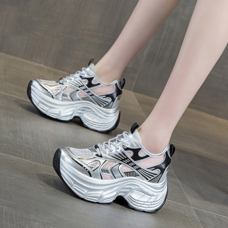 Women'S Shoes Casual Sneakers - 8cm 키높이 숨은 굽 플랫폼 스니커즈