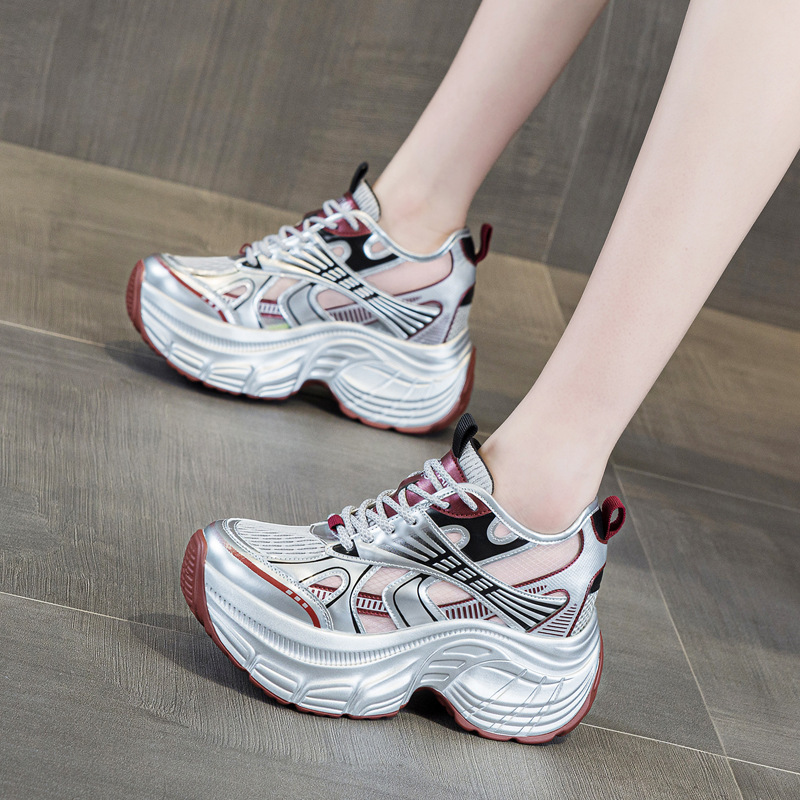 8cm 키높이 숨은 굽 플랫폼 스니커즈 여성 통기성 메 - Women'S Shoes Casual Sneakers 리뷰 및 가격