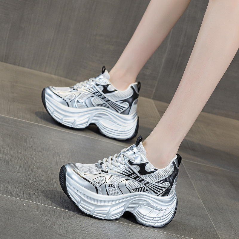 8cm 키높이 숨은 굽 플랫폼 스니커즈 여성 통기성 메 - Women'S Shoes Casual Sneakers 리뷰 및 가격