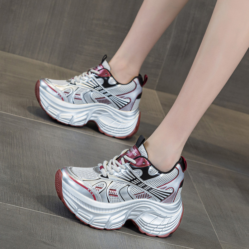 8cm 키높이 숨은 굽 플랫폼 스니커즈 여성 통기성 메 - Women'S Shoes Casual Sneakers 리뷰 및 가격