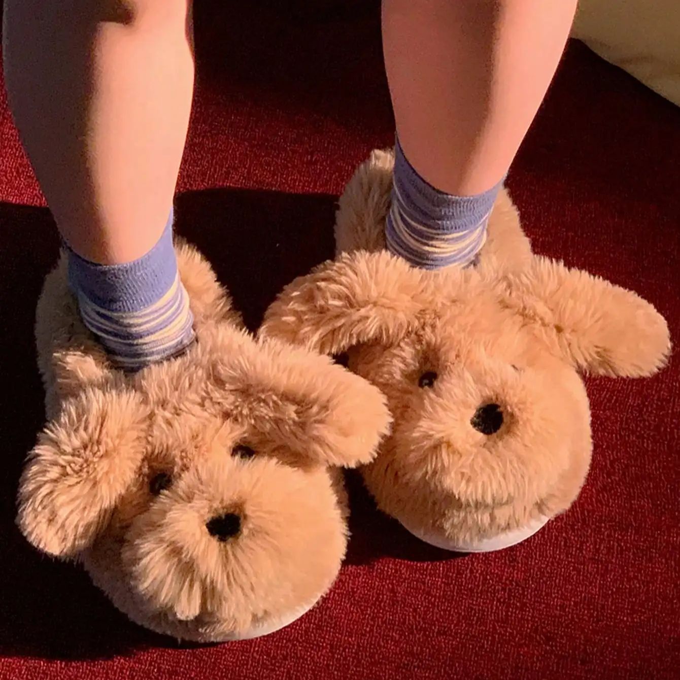 여성용 퍼 슬리퍼 캐주얼 귀여운 강아지 디자인 화이트  - Women'S Shoes Popular 리뷰 및 가격