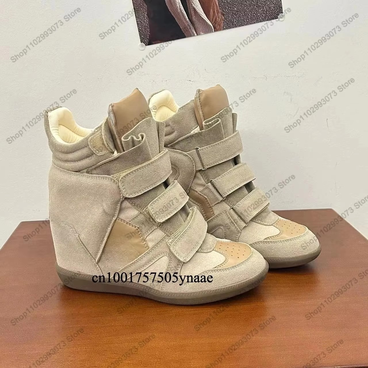 여성용 히든 웨지힐 하이탑 스니커즈 스웨이드 가죽 스플 - Women'S Shoes Casual Sneakers 리뷰 및 가격